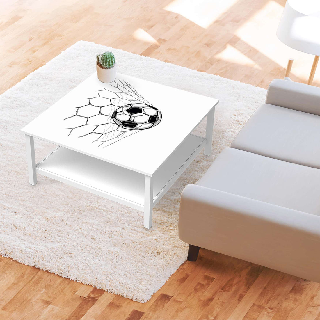 Klebefolie für Möbel Eingenetzt - IKEA Hemnes Couchtisch 90x90 cm - Kinderzimmer