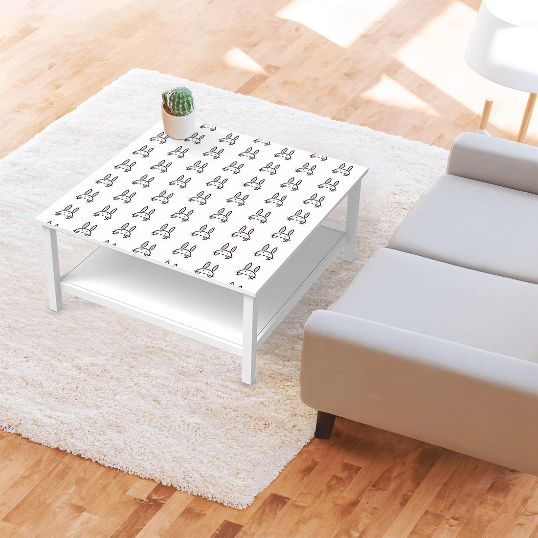 Klebefolie für Möbel Hoppel - IKEA Hemnes Couchtisch 90x90 cm - Kinderzimmer