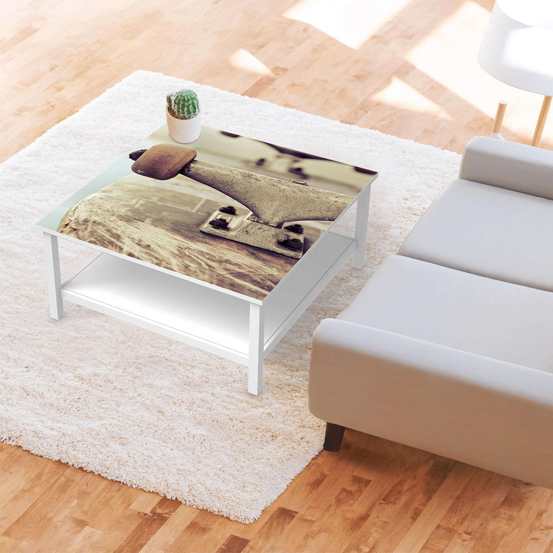 Klebefolie für Möbel Skateboard - IKEA Hemnes Couchtisch 90x90 cm - Kinderzimmer