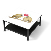 Klebefolie für Möbel 2 kleine Eulen - IKEA Hemnes Couchtisch 90x90 cm - schwarz