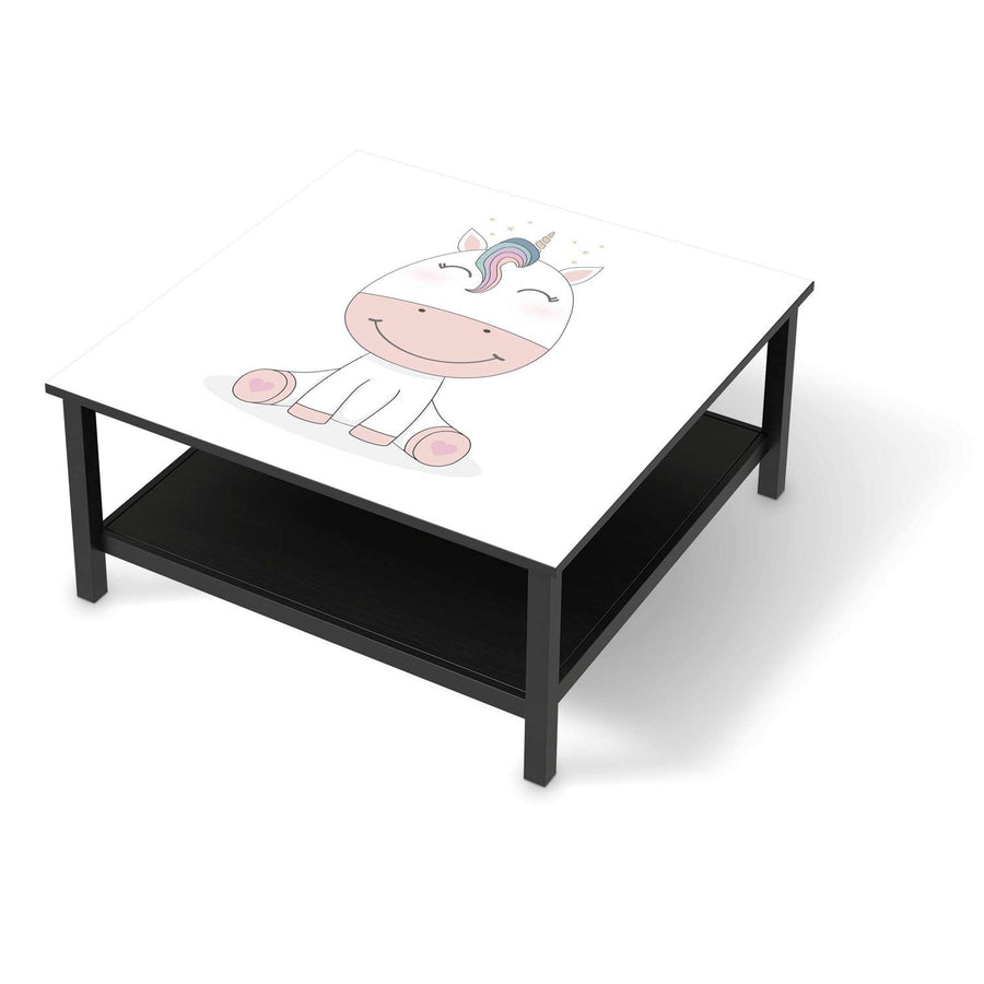Klebefolie für Möbel Baby Unicorn - IKEA Hemnes Couchtisch 90x90 cm - schwarz