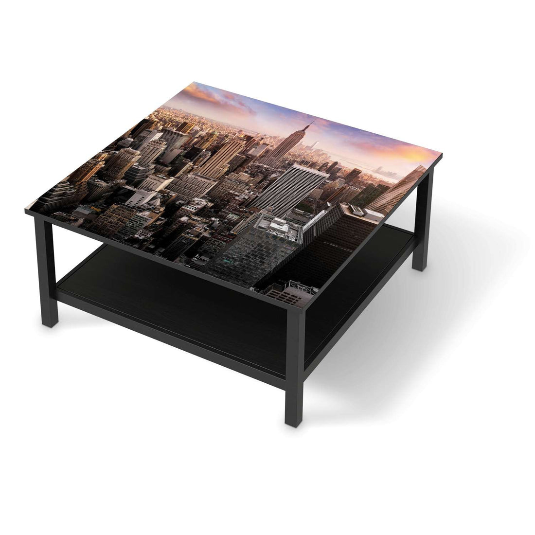 Klebefolie für Möbel Big Apple - IKEA Hemnes Couchtisch 90x90 cm - schwarz