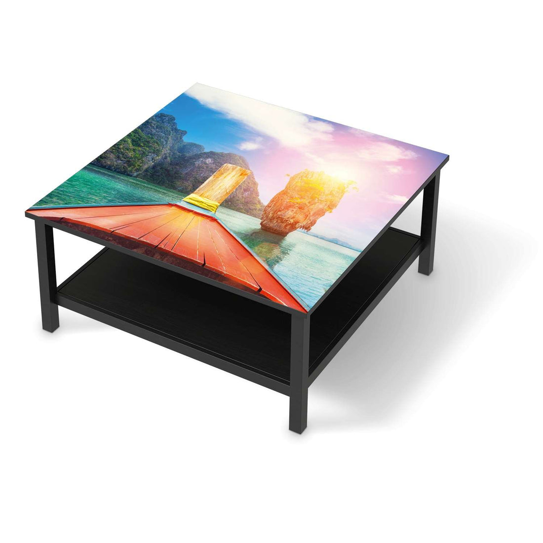 Klebefolie für Möbel Blue Water Lagoon - IKEA Hemnes Couchtisch 90x90 cm - schwarz