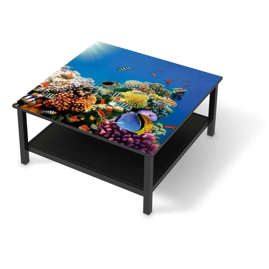 Klebefolie für Möbel Coral Reef - IKEA Hemnes Couchtisch 90x90 cm - schwarz