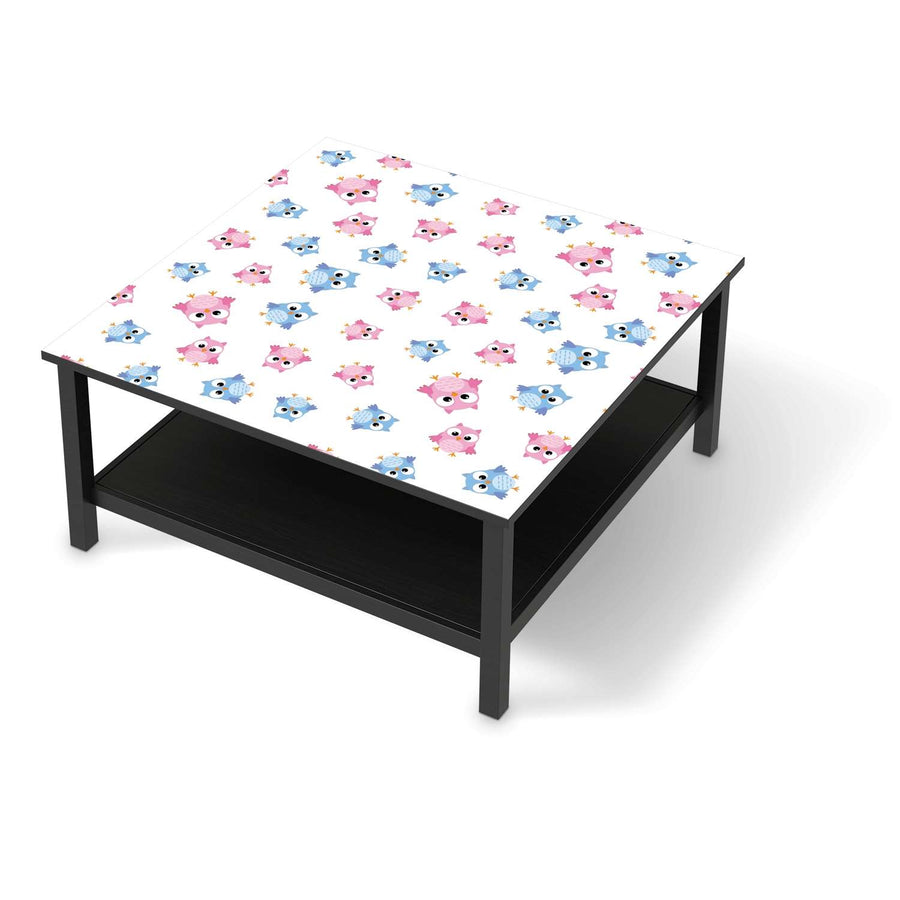 Klebefolie für Möbel Eulenparty - IKEA Hemnes Couchtisch 90x90 cm - schwarz