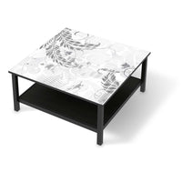 Klebefolie für Möbel Florals Plain 2 - IKEA Hemnes Couchtisch 90x90 cm - schwarz