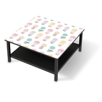 Klebefolie für Möbel Flying Animals - IKEA Hemnes Couchtisch 90x90 cm - schwarz