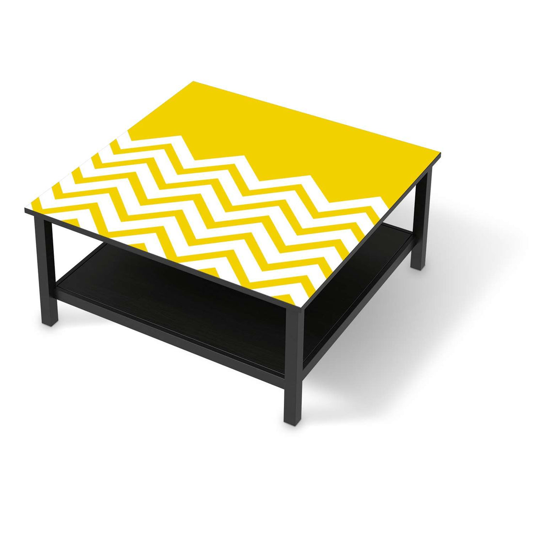 Klebefolie für Möbel Gelbe Zacken - IKEA Hemnes Couchtisch 90x90 cm - schwarz
