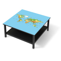 Klebefolie für Möbel Geografische Weltkarte - IKEA Hemnes Couchtisch 90x90 cm - schwarz