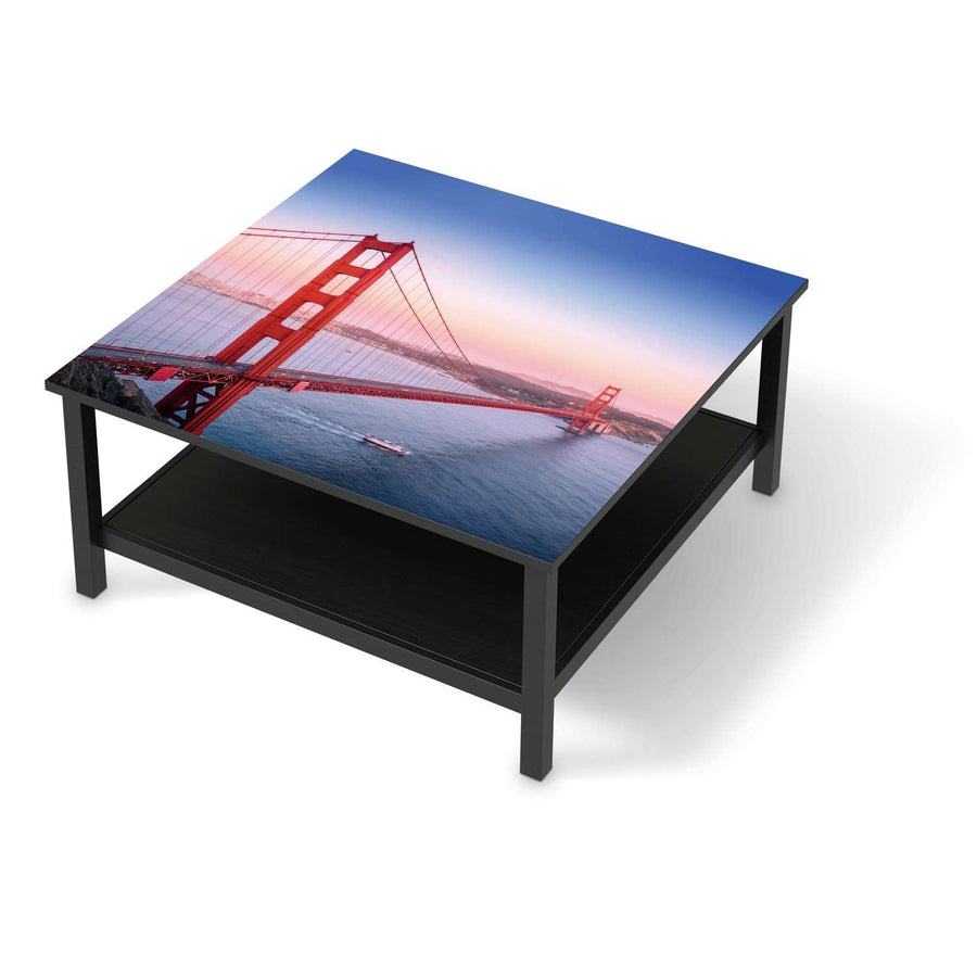 Klebefolie für Möbel Golden Gate - IKEA Hemnes Couchtisch 90x90 cm - schwarz