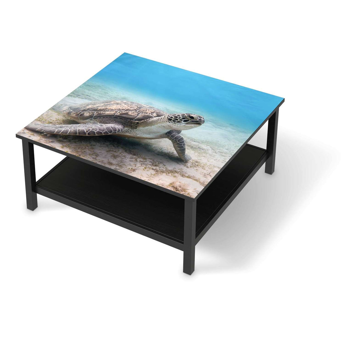 Klebefolie für Möbel Green Sea Turtle - IKEA Hemnes Couchtisch 90x90 cm - schwarz
