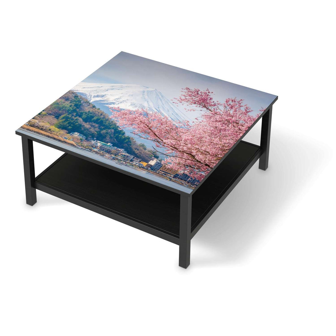Klebefolie für Möbel Mount Fuji - IKEA Hemnes Couchtisch 90x90 cm - schwarz
