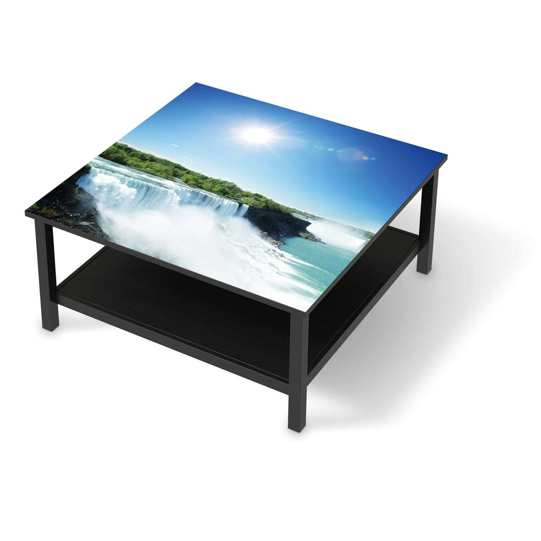 Klebefolie für Möbel Niagara Falls - IKEA Hemnes Couchtisch 90x90 cm - schwarz