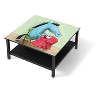 Klebefolie für Möbel Pferd - IKEA Hemnes Couchtisch 90x90 cm - schwarz