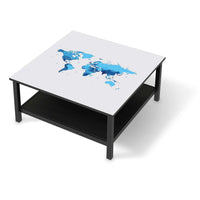 Klebefolie für Möbel Politische Weltkarte - IKEA Hemnes Couchtisch 90x90 cm - schwarz