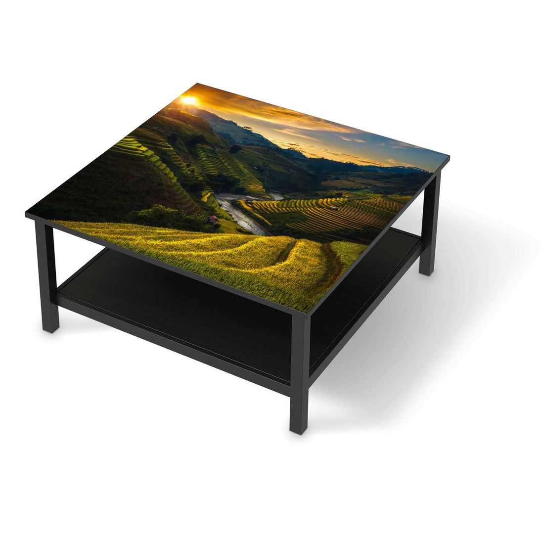 Klebefolie für Möbel Reisterrassen - IKEA Hemnes Couchtisch 90x90 cm - schwarz