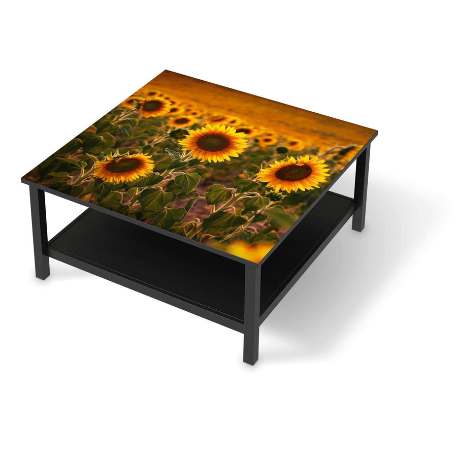 Klebefolie für Möbel Sunflowers - IKEA Hemnes Couchtisch 90x90 cm - schwarz