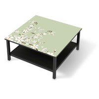 Klebefolie für Möbel White Blossoms - IKEA Hemnes Couchtisch 90x90 cm - schwarz