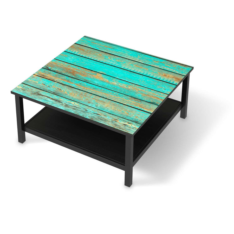Klebefolie für Möbel Wooden Aqua - IKEA Hemnes Couchtisch 90x90 cm - schwarz