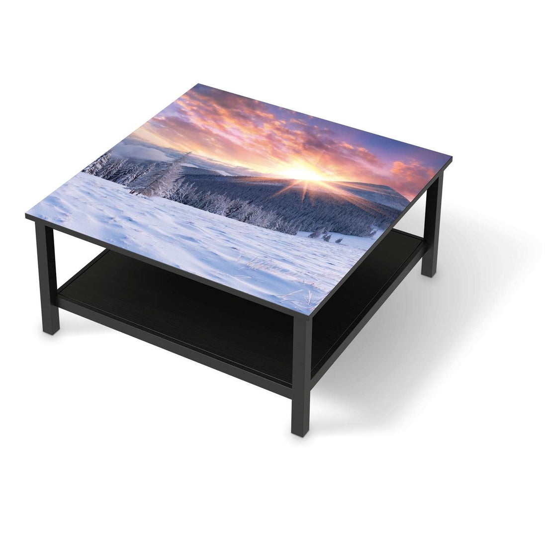 Klebefolie für Möbel Zauberhafte Winterlandschaft - IKEA Hemnes Couchtisch 90x90 cm - schwarz