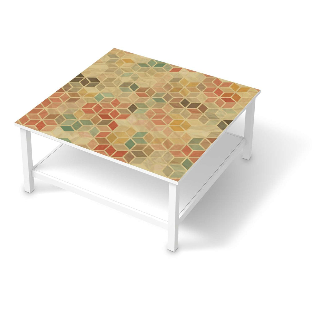 Klebefolie für Möbel 3D Retro - IKEA Hemnes Couchtisch 90x90 cm  - weiss