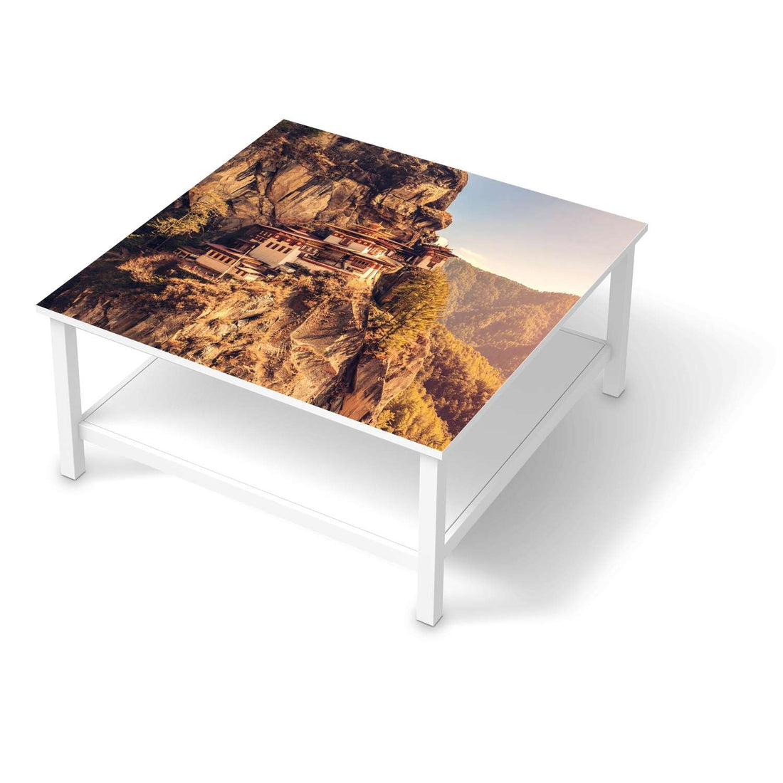 Klebefolie für Möbel Bhutans Paradise - IKEA Hemnes Couchtisch 90x90 cm  - weiss