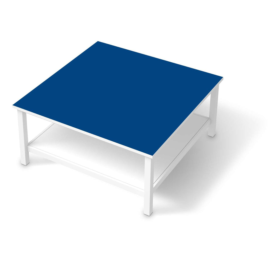 Klebefolie für Möbel Blau Dark - IKEA Hemnes Couchtisch 90x90 cm  - weiss
