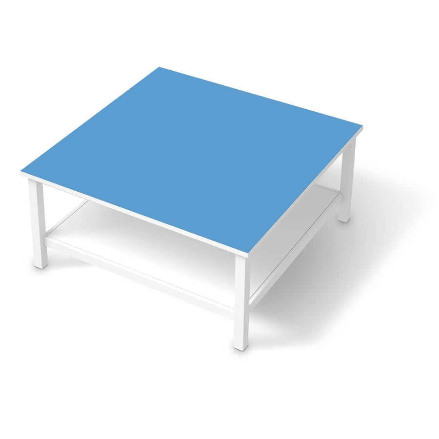 Klebefolie für Möbel Blau Light - IKEA Hemnes Couchtisch 90x90 cm  - weiss