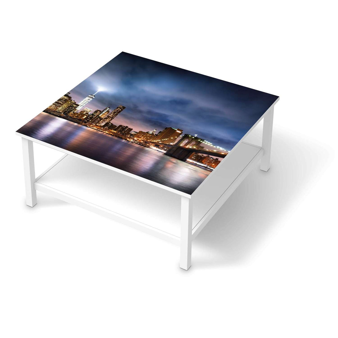 Klebefolie für Möbel Brooklyn Bridge - IKEA Hemnes Couchtisch 90x90 cm  - weiss