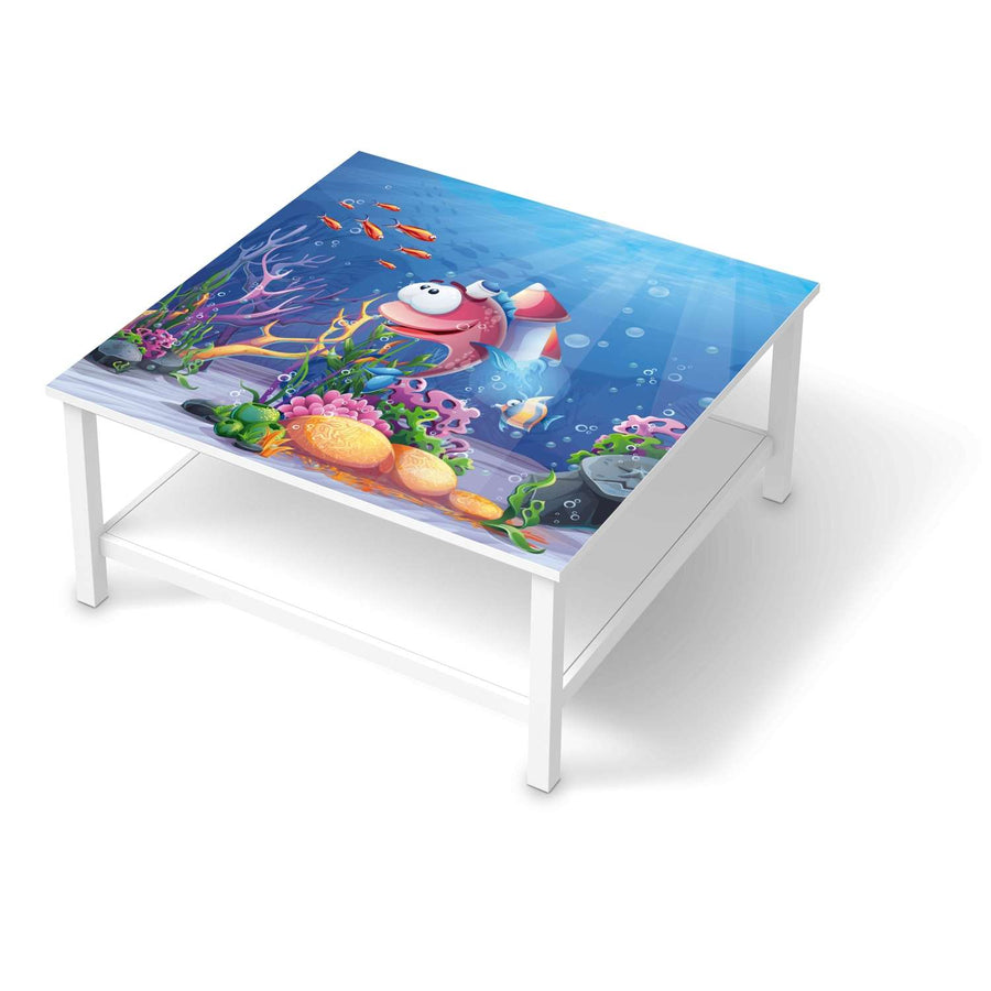 Klebefolie für Möbel Bubbles - IKEA Hemnes Couchtisch 90x90 cm  - weiss