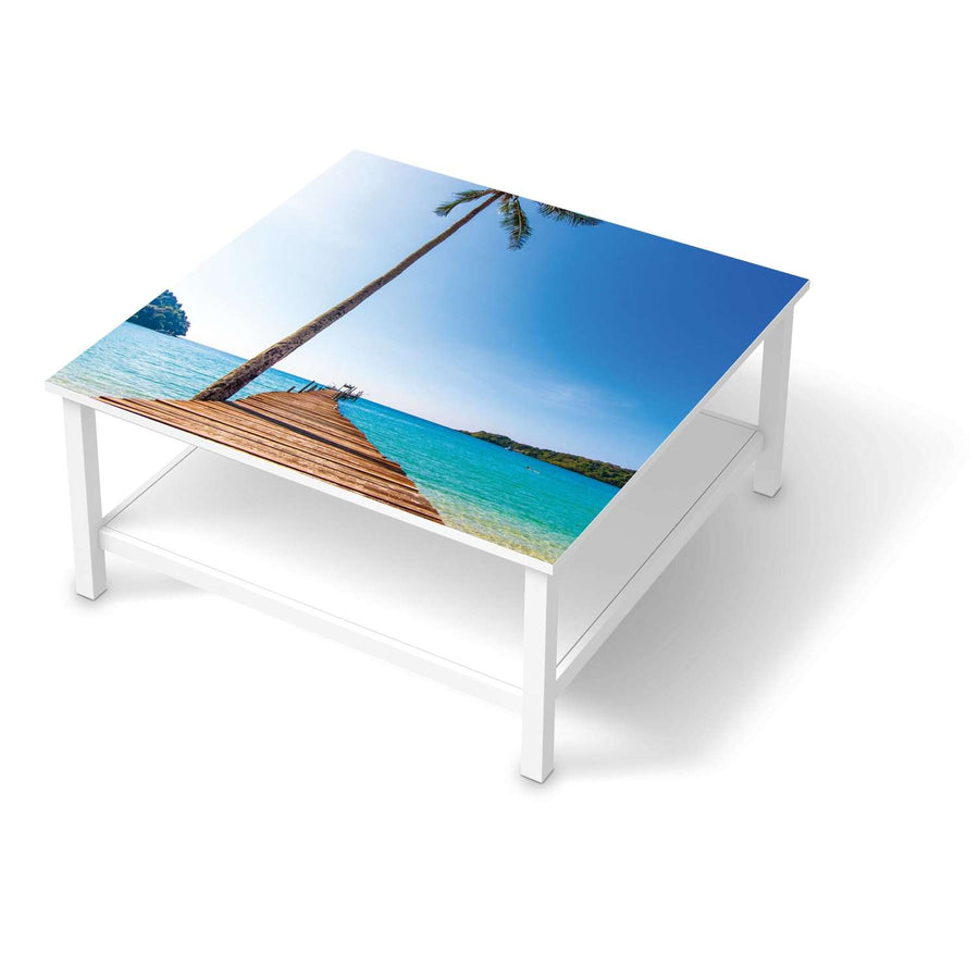 Klebefolie für Möbel Caribbean - IKEA Hemnes Couchtisch 90x90 cm  - weiss