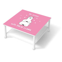 Klebefolie für Möbel Dalai Llama - IKEA Hemnes Couchtisch 90x90 cm  - weiss