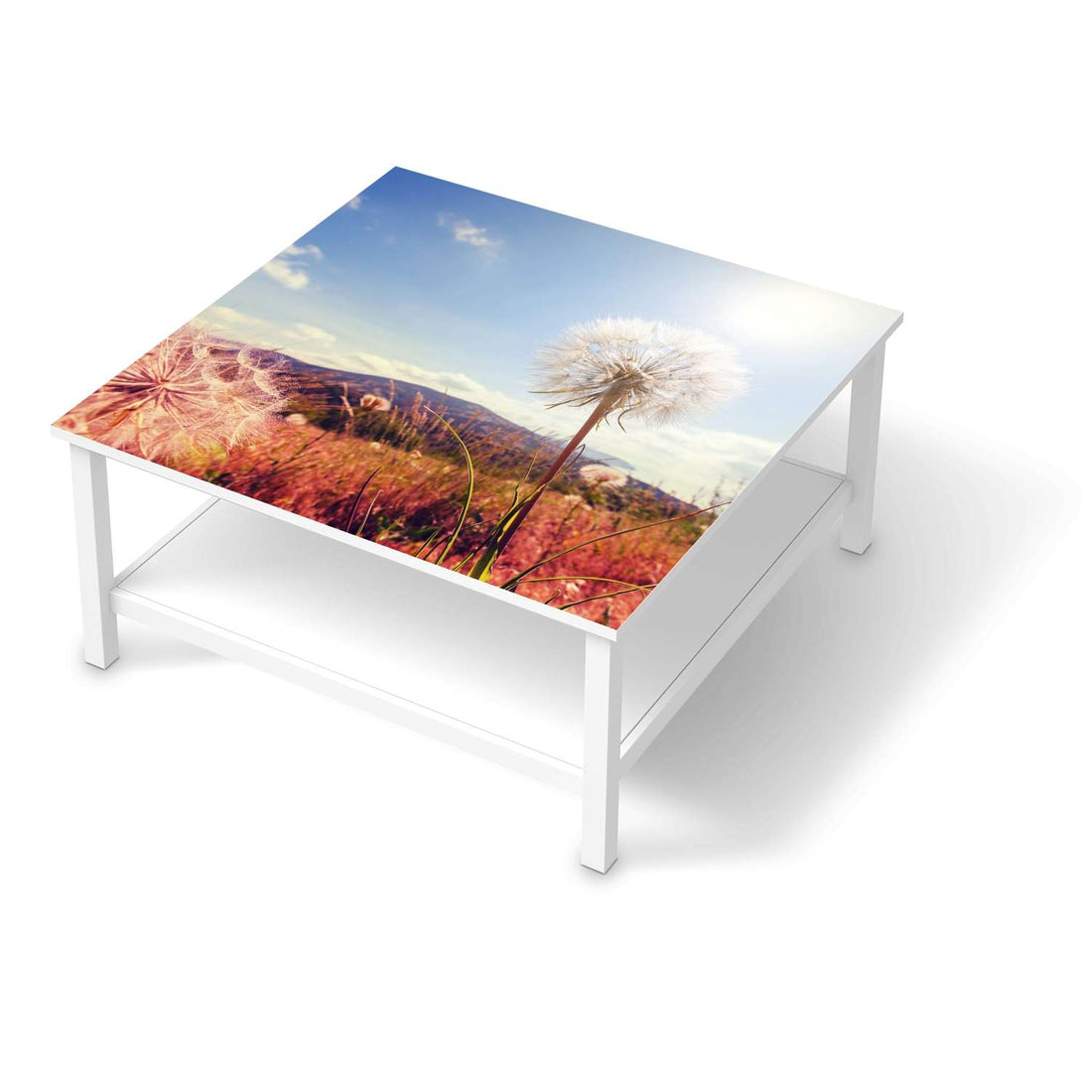 Klebefolie für Möbel Dandelion - IKEA Hemnes Couchtisch 90x90 cm  - weiss