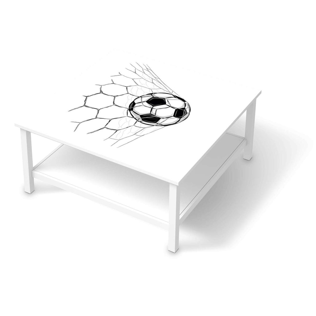 Klebefolie für Möbel Eingenetzt - IKEA Hemnes Couchtisch 90x90 cm  - weiss