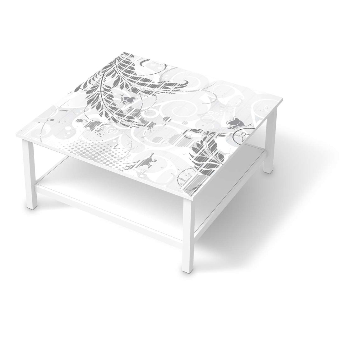Klebefolie für Möbel Florals Plain 2 - IKEA Hemnes Couchtisch 90x90 cm  - weiss