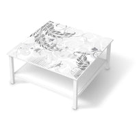 Klebefolie für Möbel Florals Plain 2 - IKEA Hemnes Couchtisch 90x90 cm  - weiss