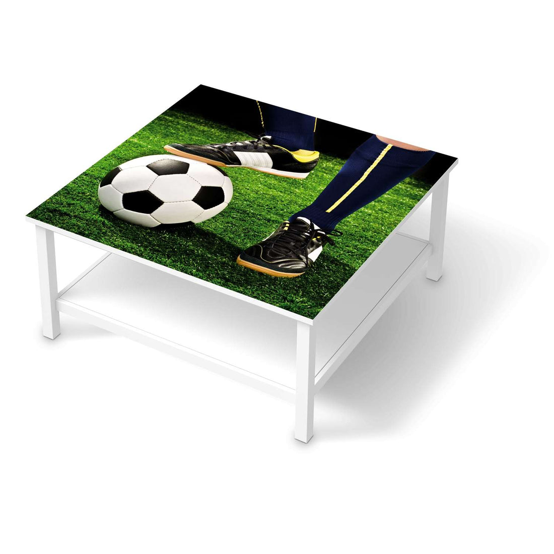 Klebefolie für Möbel Fussballstar - IKEA Hemnes Couchtisch 90x90 cm  - weiss