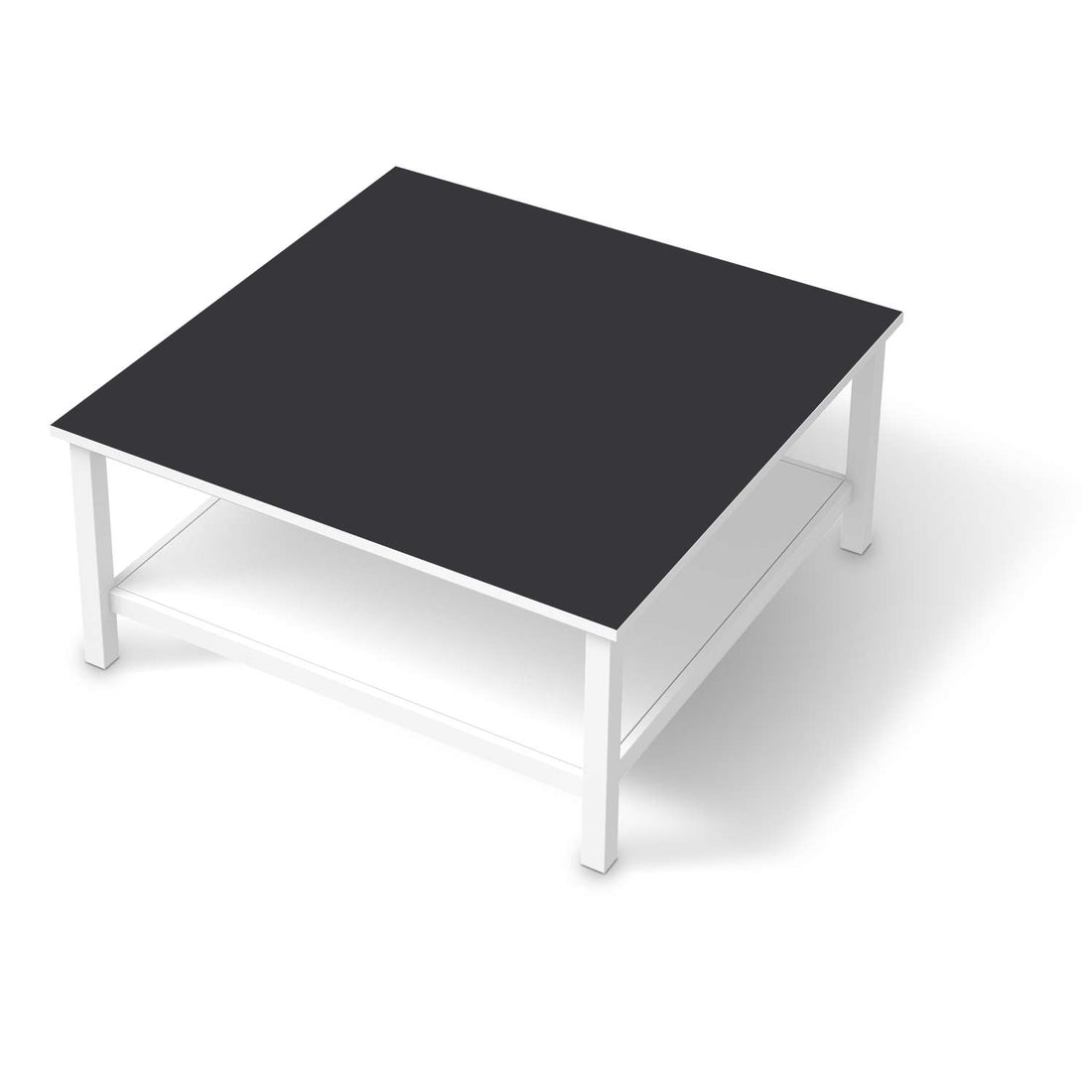 Klebefolie für Möbel Grau Dark - IKEA Hemnes Couchtisch 90x90 cm  - weiss