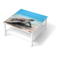 Klebefolie für Möbel Green Sea Turtle - IKEA Hemnes Couchtisch 90x90 cm  - weiss