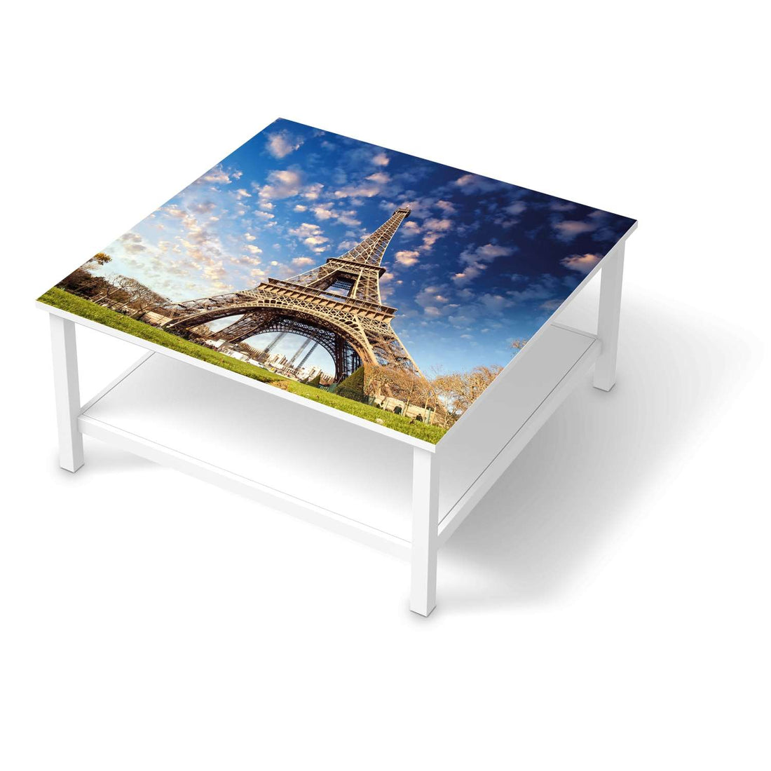 Klebefolie für Möbel La Tour Eiffel - IKEA Hemnes Couchtisch 90x90 cm  - weiss
