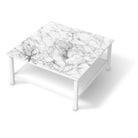 Klebefolie für Möbel Marmor weiß - IKEA Hemnes Couchtisch 90x90 cm  - weiss
