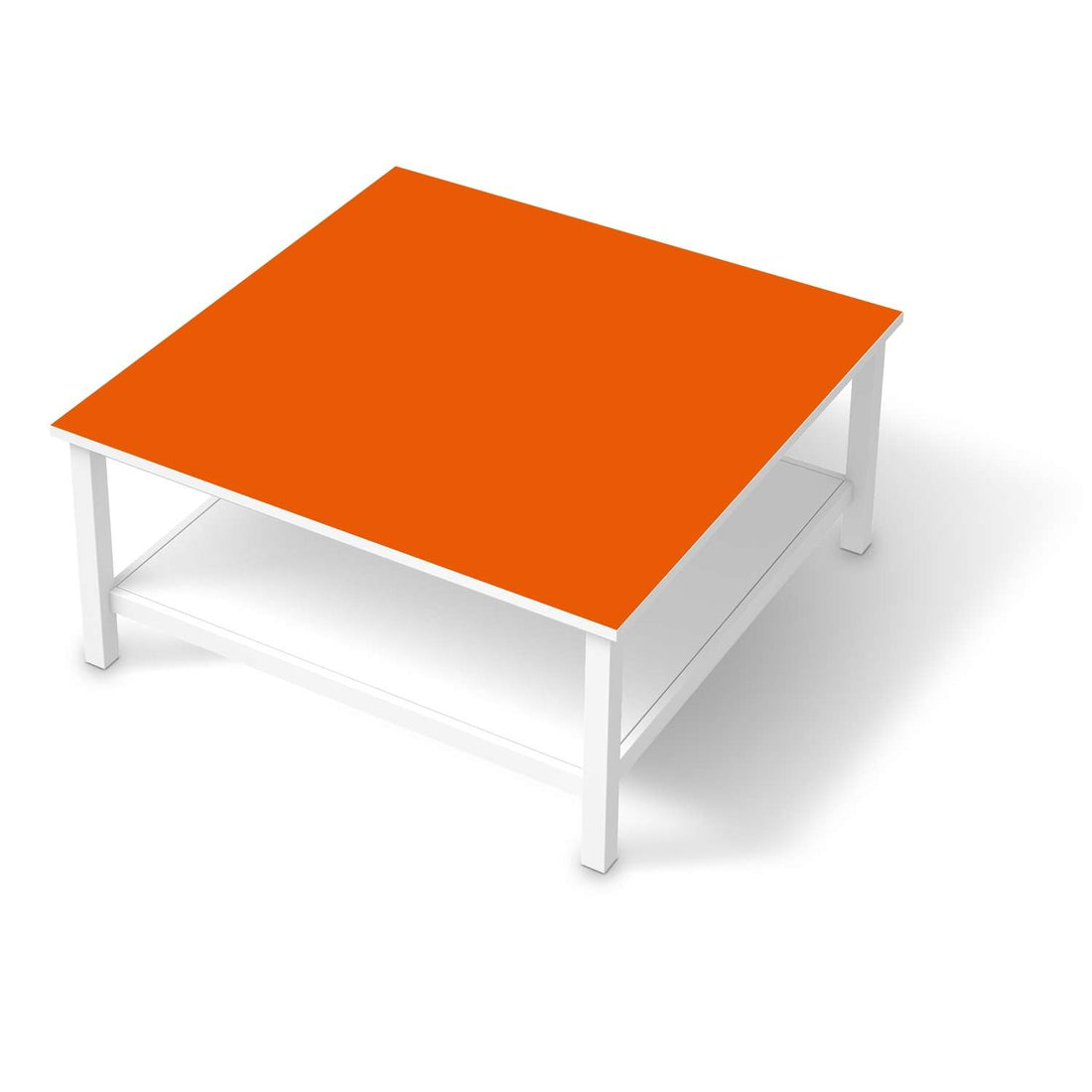 Klebefolie für Möbel Orange Dark - IKEA Hemnes Couchtisch 90x90 cm  - weiss