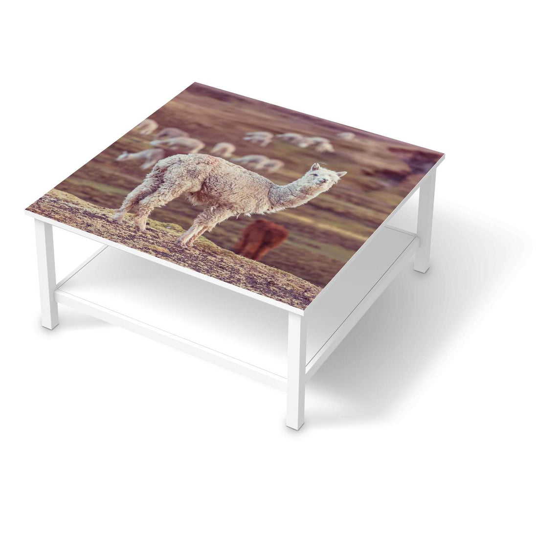 Klebefolie für Möbel Pako - IKEA Hemnes Couchtisch 90x90 cm  - weiss