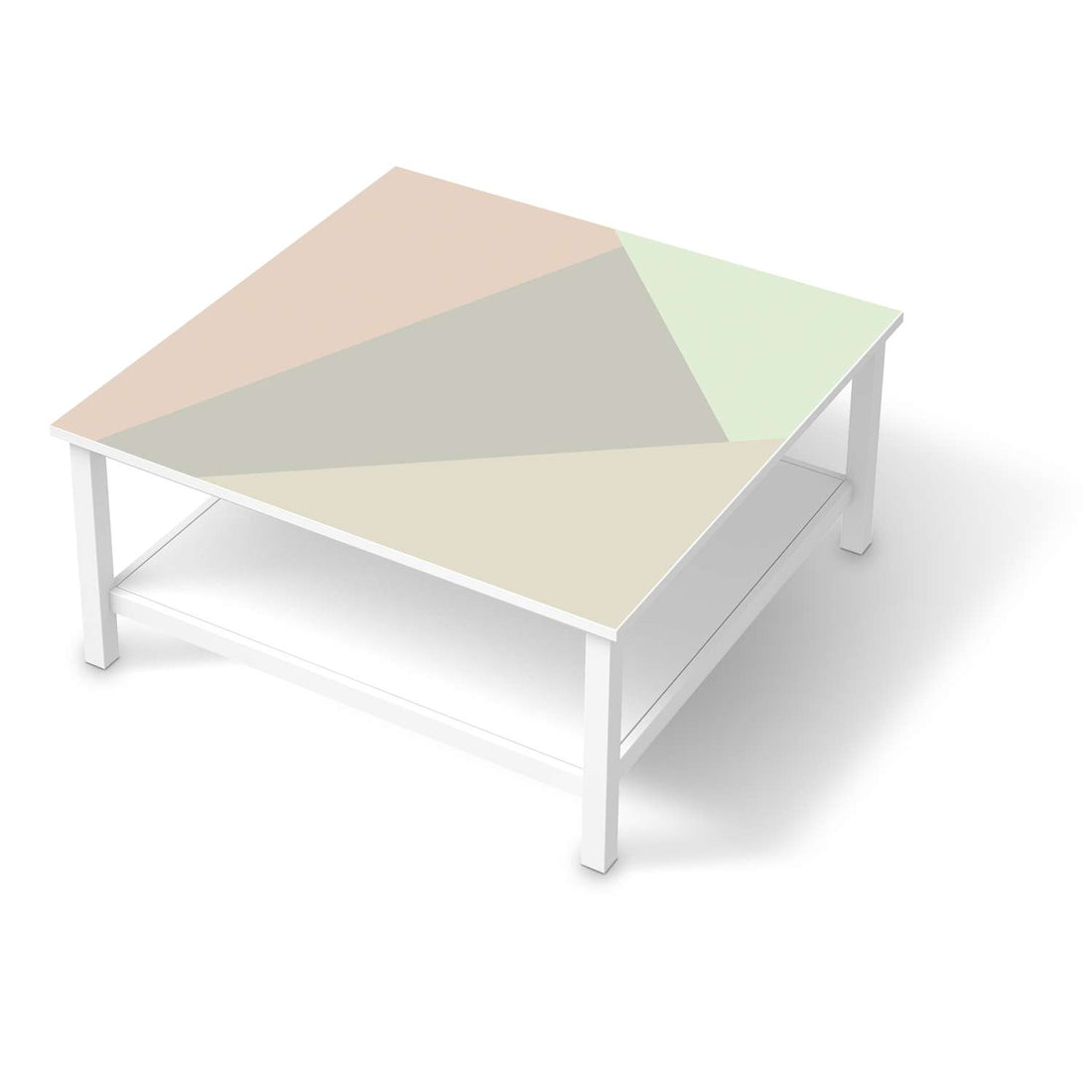 Klebefolie für Möbel Pastell Geometrik - IKEA Hemnes Couchtisch 90x90 cm  - weiss