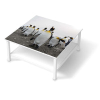 Klebefolie für Möbel Penguin Family - IKEA Hemnes Couchtisch 90x90 cm  - weiss