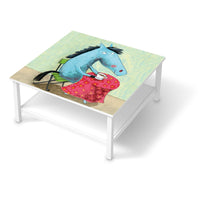 Klebefolie für Möbel Pferd - IKEA Hemnes Couchtisch 90x90 cm  - weiss