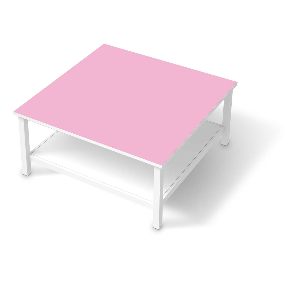 Klebefolie für Möbel Pink Light - IKEA Hemnes Couchtisch 90x90 cm  - weiss