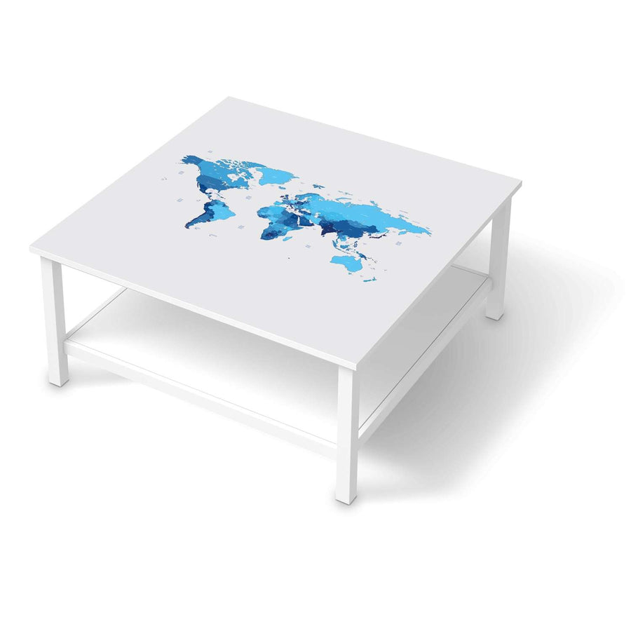 Klebefolie für Möbel Politische Weltkarte - IKEA Hemnes Couchtisch 90x90 cm  - weiss