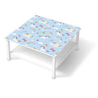 Klebefolie für Möbel Rainbow Unicorn - IKEA Hemnes Couchtisch 90x90 cm  - weiss
