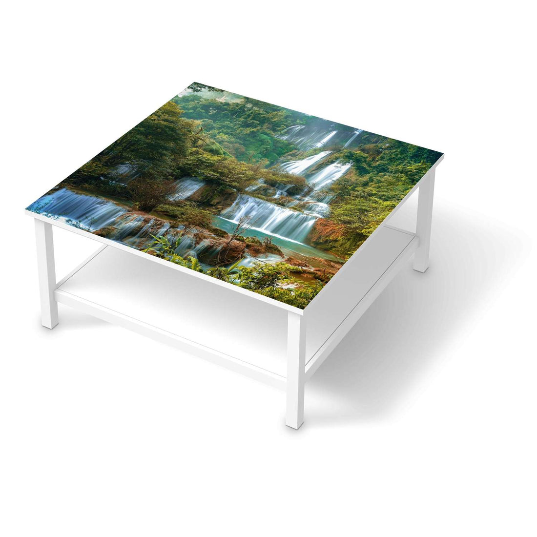 Klebefolie für Möbel Rainforest - IKEA Hemnes Couchtisch 90x90 cm  - weiss
